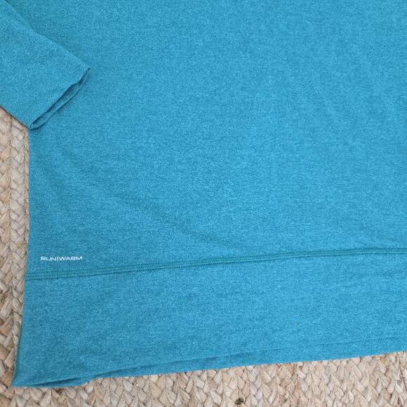 Women’s ~ SAUCONY ~ Large Teal Run Warm Lightweight Reflective Hooded Pullover - Picture 2 of 5